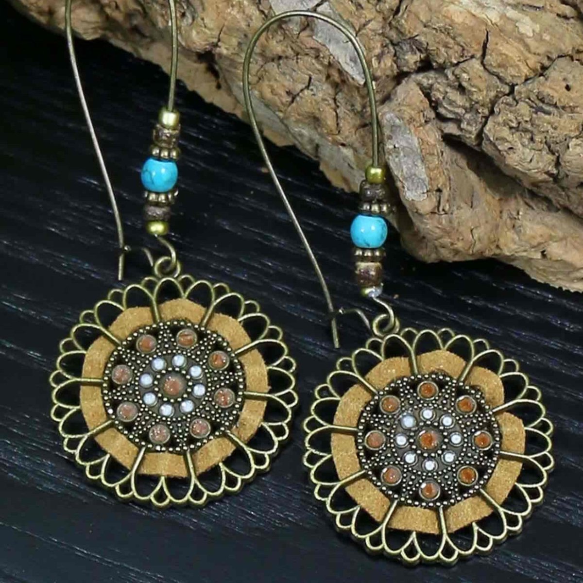 Image of an earring - Luxury Series - Fortune Wheel Earrings by Earthy Origin