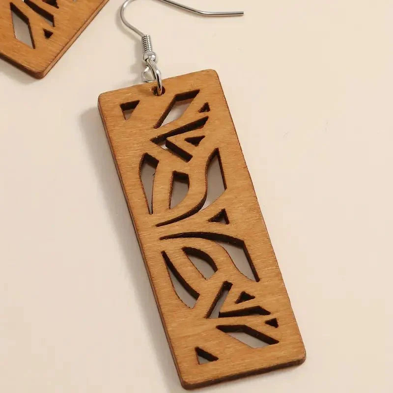 Image of an earring - Limited Edition Designer Wood Earrings by Earthy Origin