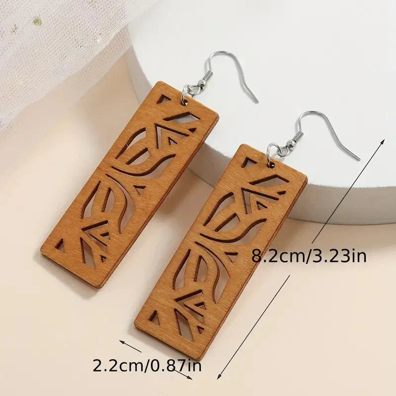 Image of an earring - Limited Edition Designer Wood Earrings by Earthy Origin